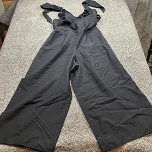 Eloquii Jumpsuit Womens 16 Black Wide Leg Tie Strap Sleeveless Plus Size‎